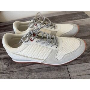 Versace Jeans Mens 8 White Mesh Running Sneakers Shoes Womens 9.5 Debossed Logo